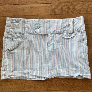 Y2K American Eagle Mini Skirt Womens Size 4 Low Rise blue Striped